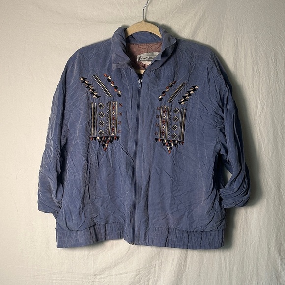 Jackets & Blazers - Vintage Embroidered Women's Bomber Jacket